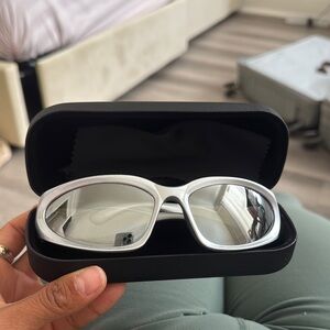 Silver Sunglasses with Case